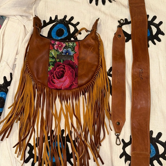 One of a Kind Nena & Co artisan fringe bag with 2 straps! - Picture 6 of 12